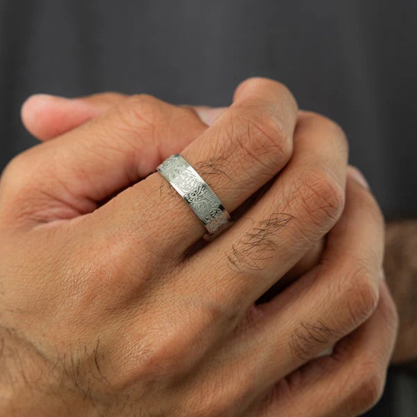 925 Silver With Hardship Comes Ease" Ring V2